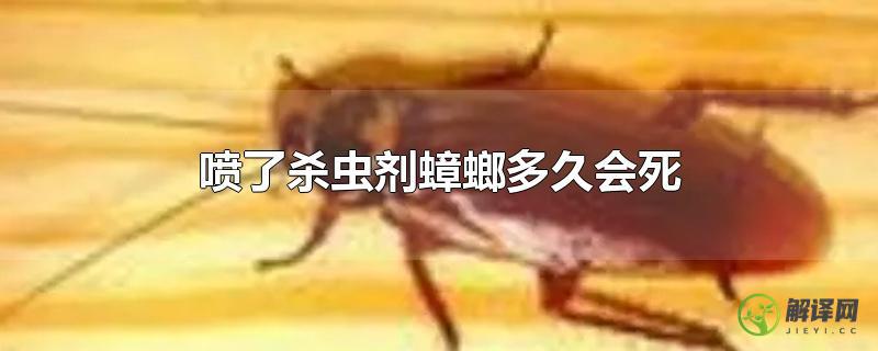喷了杀虫剂蟑螂多久会死？