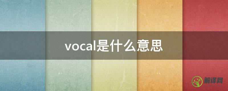 vocal是什么意思(主唱vocal是什么意思)