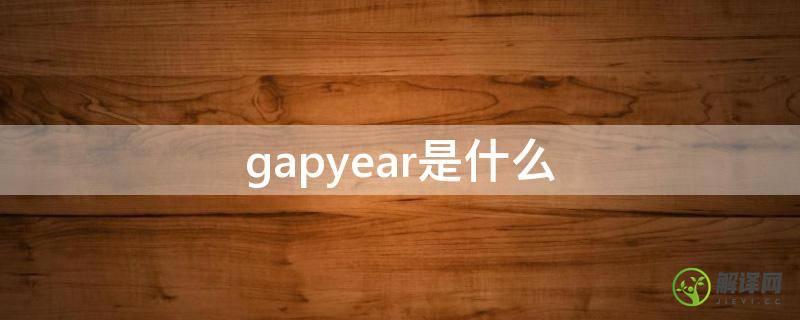 gapyear是什么(GapYear)