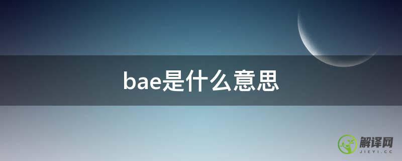bae是什么意思(男生给女生备注bae是什么意思)