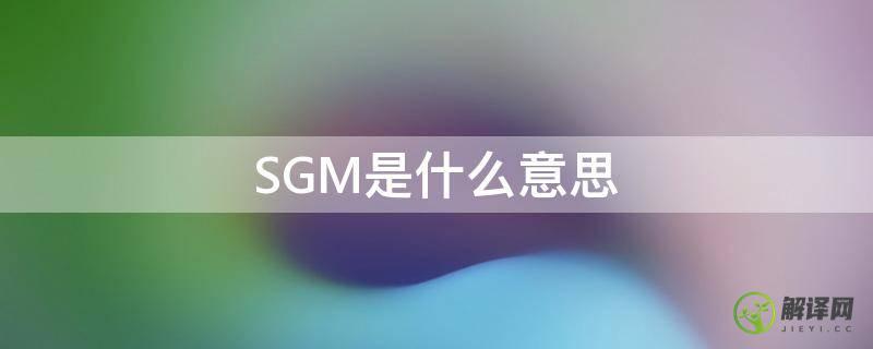 SGM是什么意思(上汽通用sgm是什么意思)