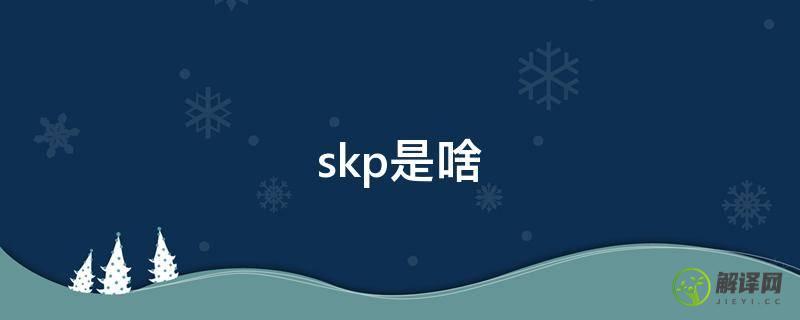 skp是啥(SKP是啥文件)