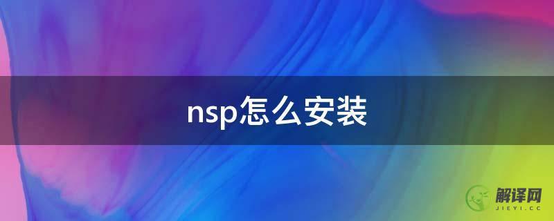 nsp怎么安装(nsp怎么安装到switch上)
