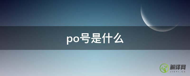 po号是什么(po号是啥)