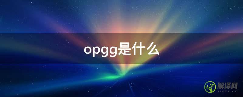 opgg是什么(opgg是什么软件)