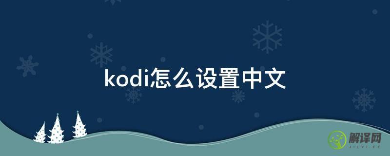 kodi怎么设置中文(手机kodi怎么设置中文)