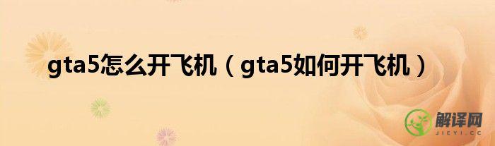 gta5如何开飞机(GTA5如何开飞机笔记本)