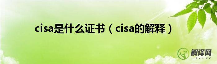 cisa的解释(CIS解释)