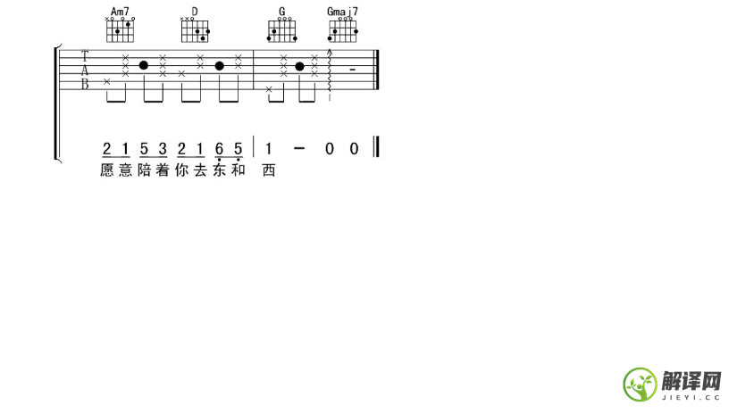 东西吉他谱,原版歌曲,简单G调弹唱教学,六线谱指弹简谱4张图