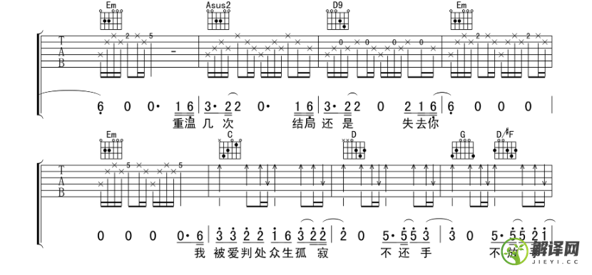 默吉他谱,原版歌曲,简单G调弹唱教学,六线谱指弹简谱4张图