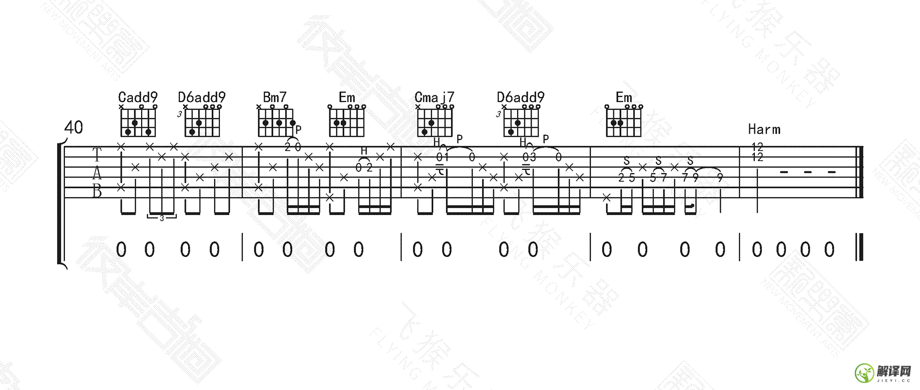 斑马斑马吉他谱,原版歌曲,简单双吉他弹唱教学,六线谱指弹简谱5张图